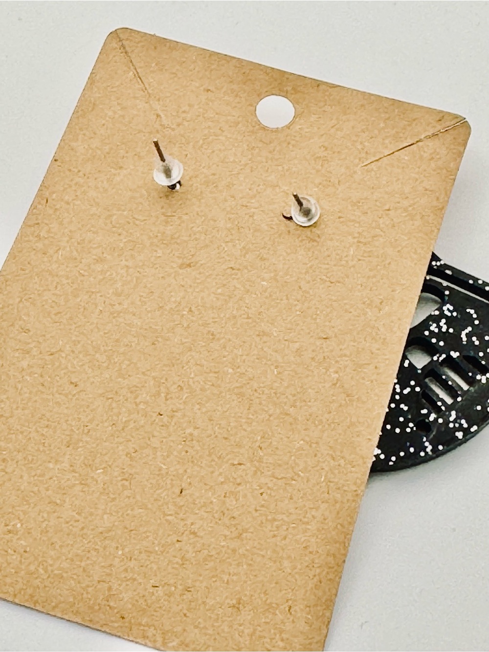 Black Glitter Darth Vader Style Drop Earrings - Picture 6 of 9